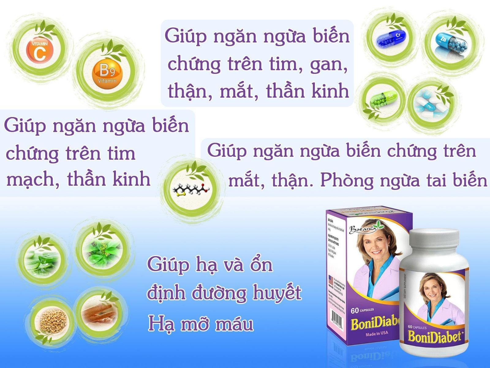 Thành phần và công dụng của BoniDiabet +